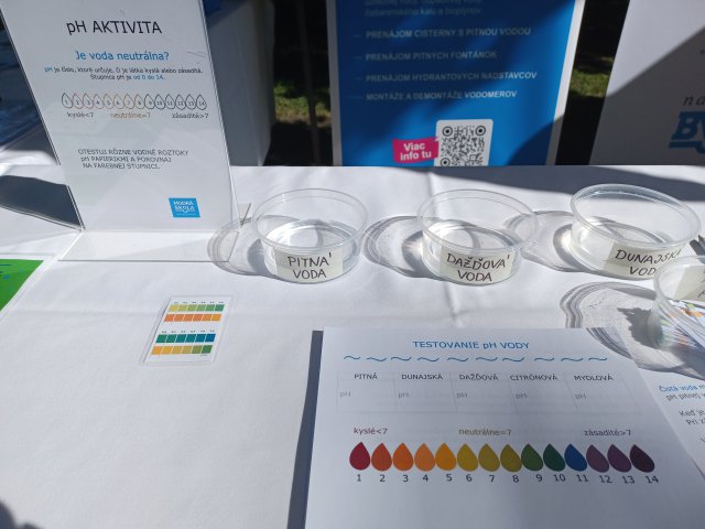 A station set up to check the pH levels of water. 
