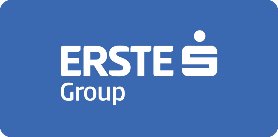 Erste Group logo in white on a blue background